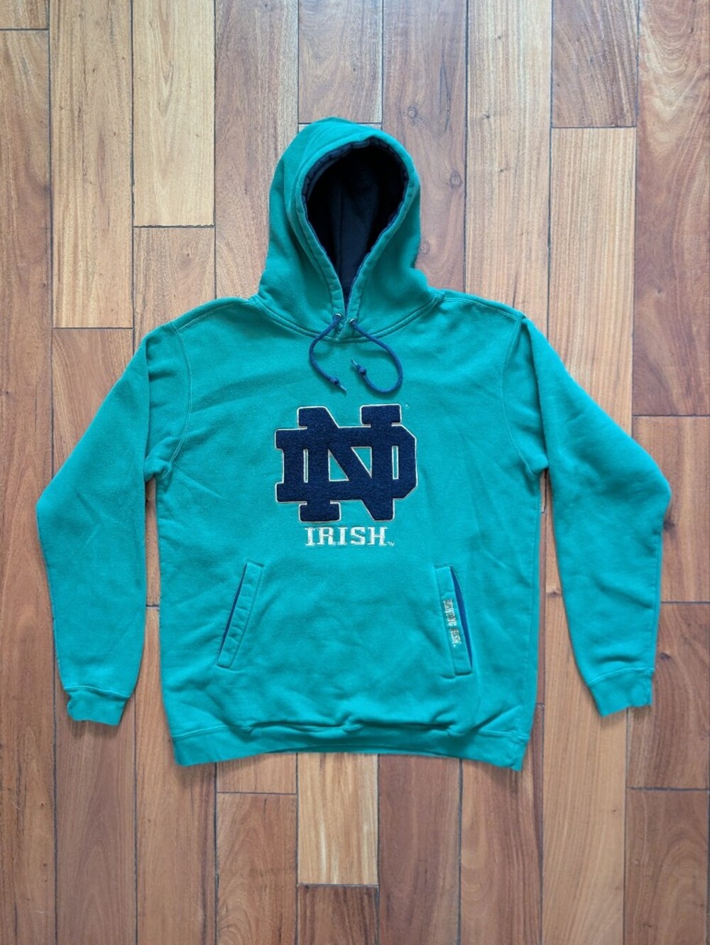 Notre Dame Vintage Flocked Hoodie (L)